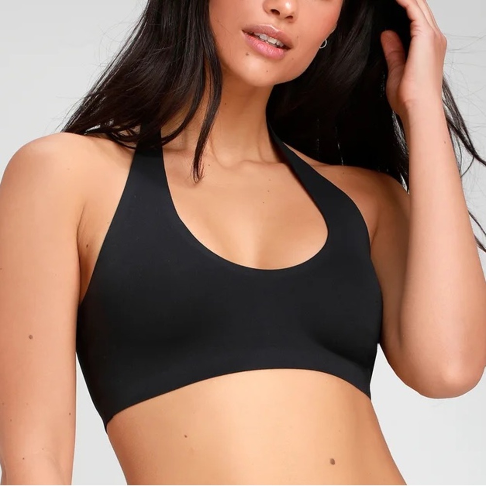 Free People Amber Black Seamless Halter Bralette